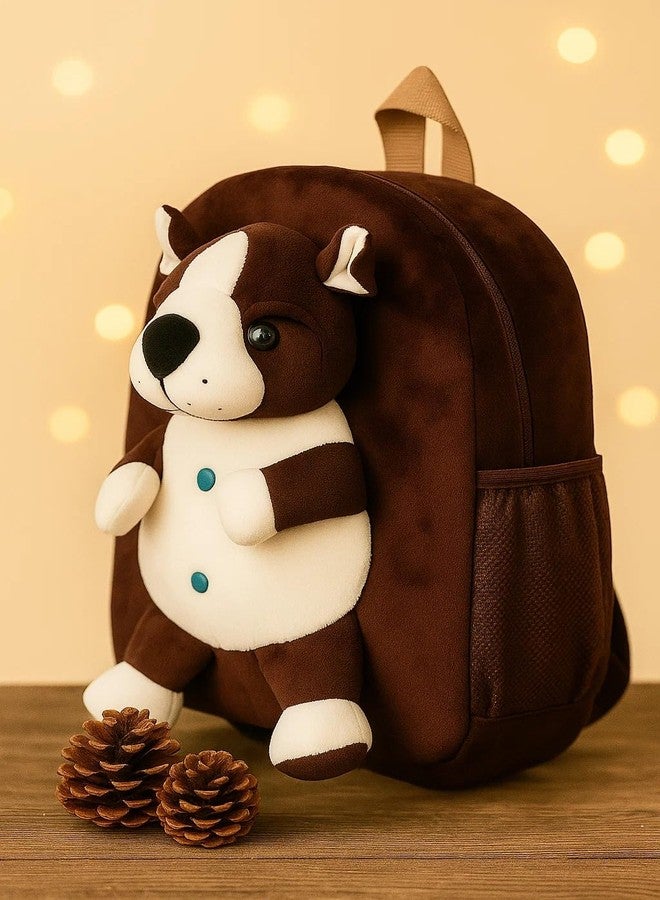 جي تي حقيبة ظهر على شكل كلب قطيفة من جي تي غانغون تويز للأطفال | حقيبة مدرسية ناعمة للأطفال الصغار | حقيبة ظهر خفيفة الوزن على شكل حيوان كرتوني للأولاد والبنات | مثالية للسفر والنزهات والإهداء - Image 3